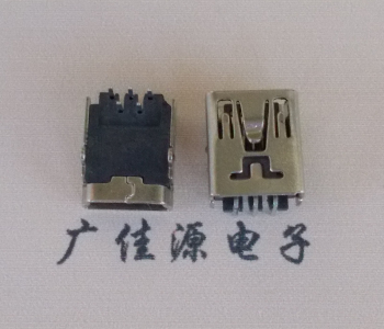 长沙MINI USB前两脚插座 90度卧式 端子DIP针脚定义