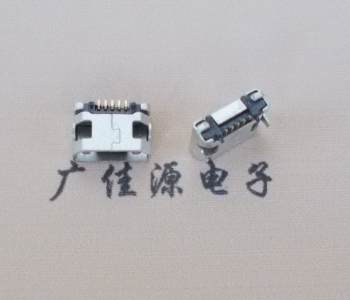长沙迈克小型 USB连接器 平口5p插座 有柱带焊盘
