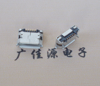 长沙Micro USB 5pin接口 固定脚距6.4插板有柱卷边