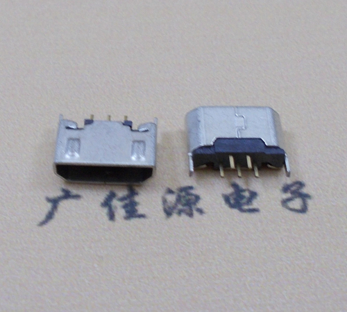 长沙迈克USB 180度母座5p直插带地脚1.5端子直口