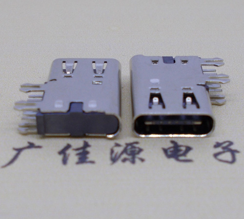 长沙侧插USB3.1接头座子.90度type-c母座.6p侧插连接器