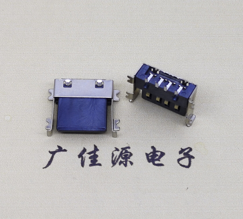 长沙薄胶芯母座 USB2.0卧式贴板A母10.0短体尺寸